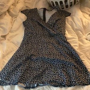 CBR Zip-up Navy blue patterned dress.